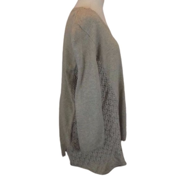 NWT Womens Plus Size 3X Style & Co. Sharkbite Hem Pointelle Knit Sweater Top - Picture 3 of 4